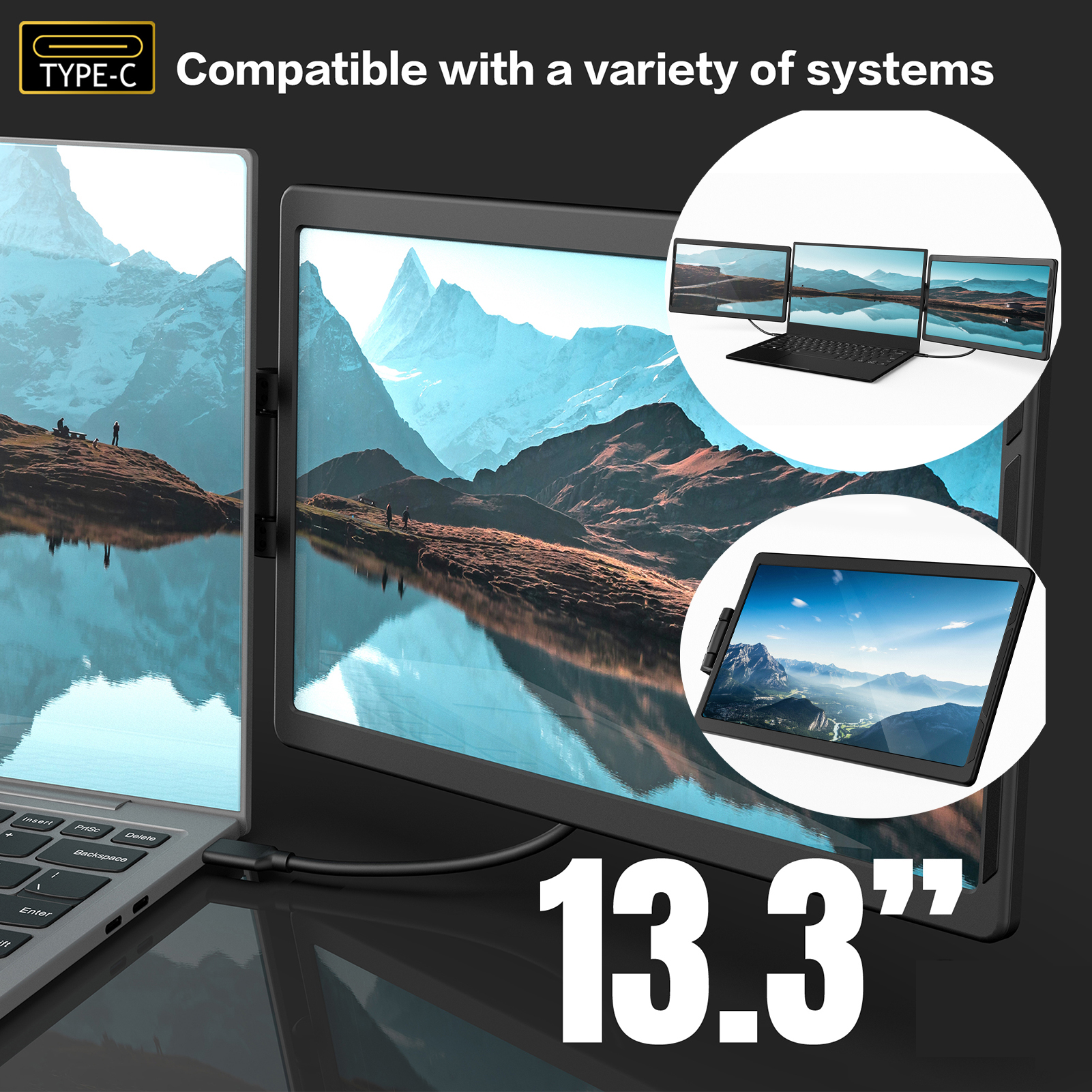 Kitchen Gadgets Videos - 13.3 Inch LCD Laptop Monitor Foldable