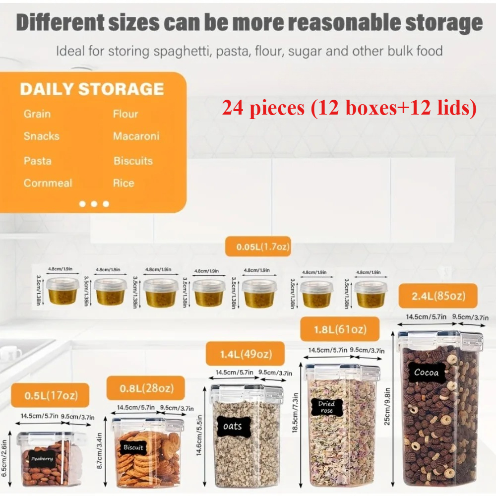 24Pcs Food Storage Containers  - Kitchen Gadgets Ninja 리뷰 및 가격