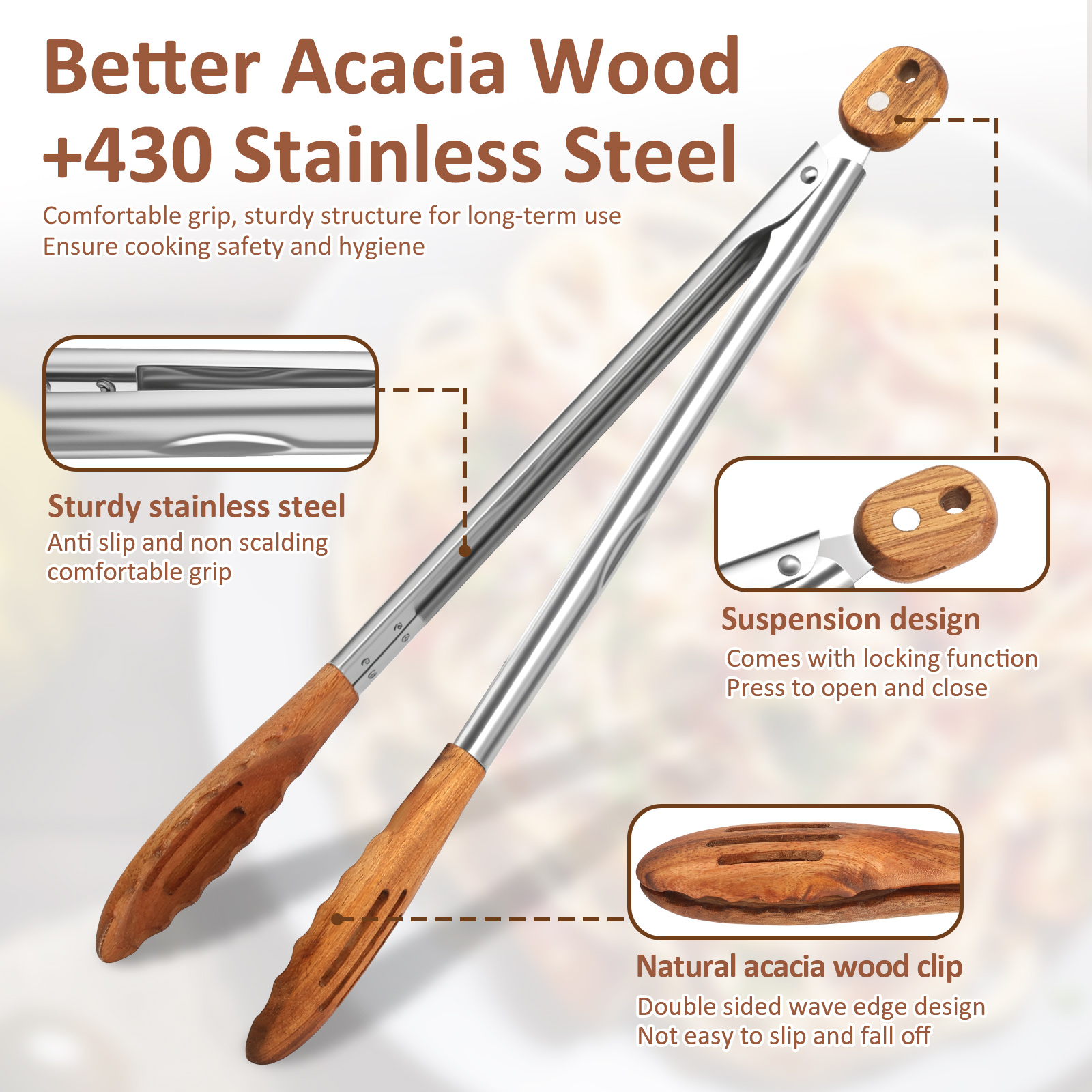 Wooden Kitchen Cooking Tongs B - Kitchen Gadgets Design 리뷰 및 가격