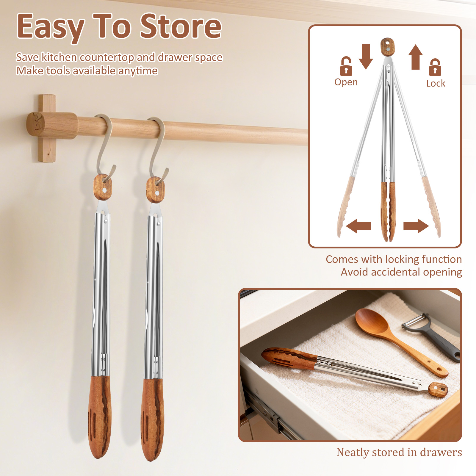 Wooden Kitchen Cooking Tongs B - Kitchen Gadgets Design 리뷰 및 가격
