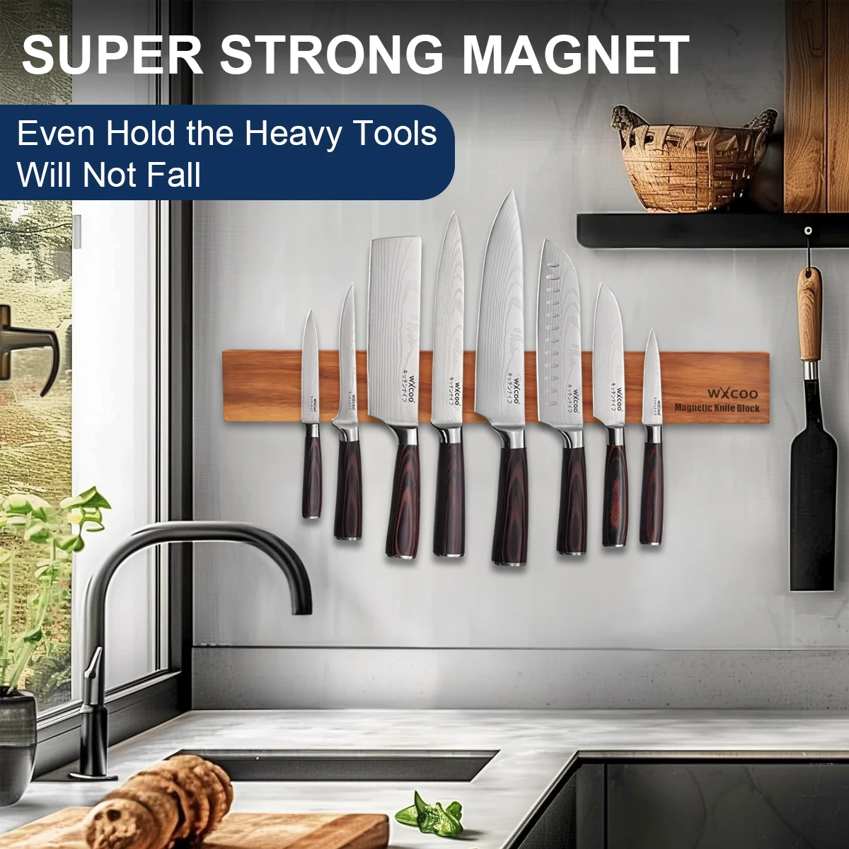Acacia Wood Magnetic Knife Hol - Magnetic Knife Strip 리뷰 및 가격