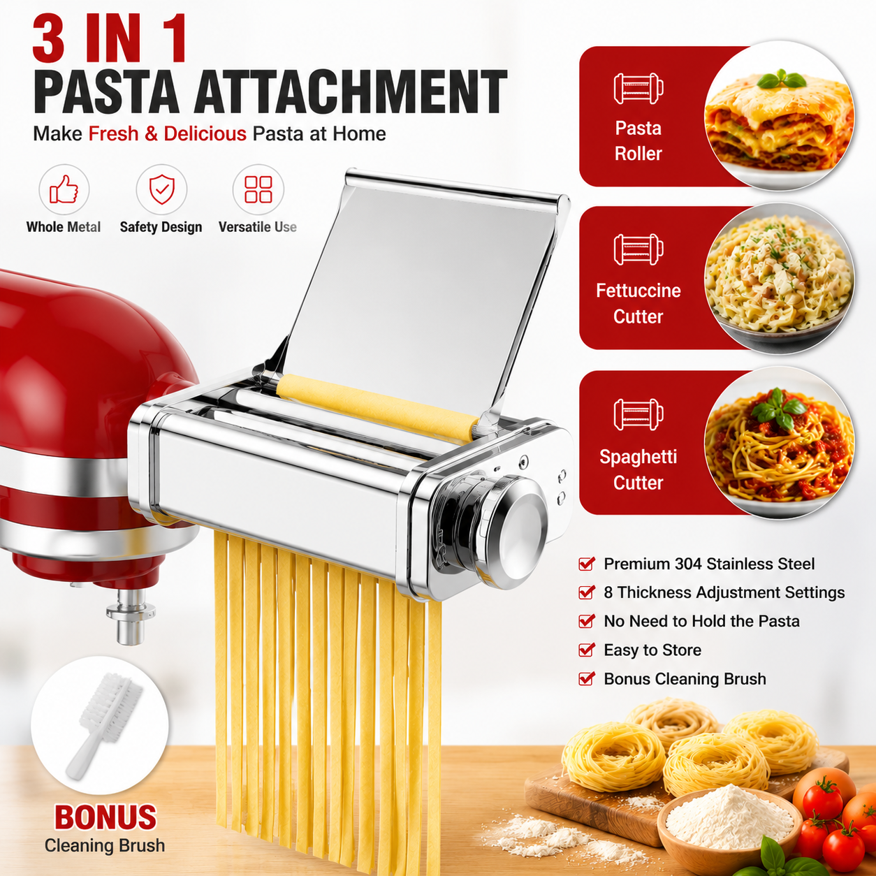 Gvode 3 in 1 Pasta Attachment  - Kitchen Gadgets Mixer 리뷰 및 가격